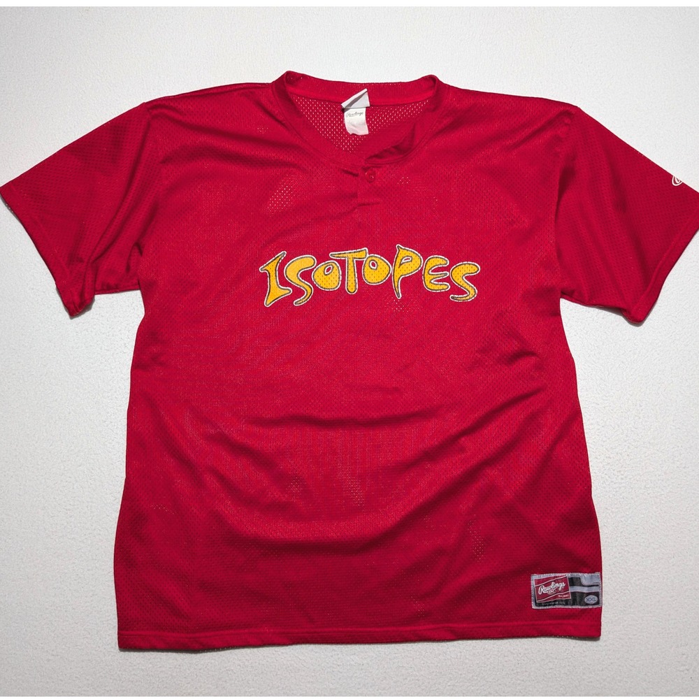 Rawlings Isotopes Jersey Mens XXL Red Mesh Baseball Simpsons #23 Y2K